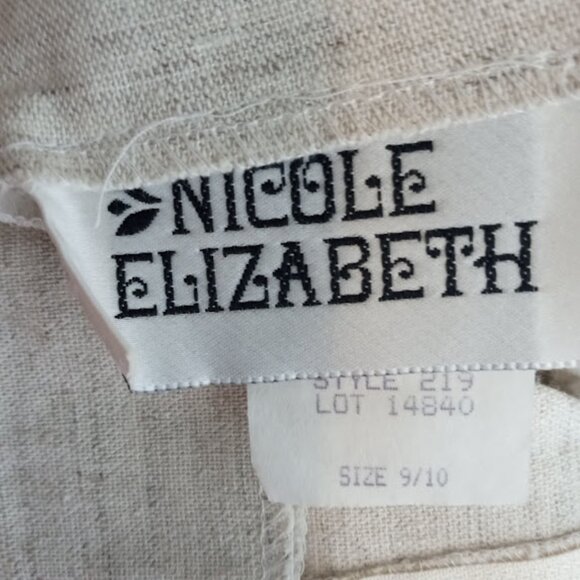 Vintage Nicole Elizabeth Womens Midi Dress Cut Hem Strappy Back Rayon Flax 9 New - Picture 6 of 6